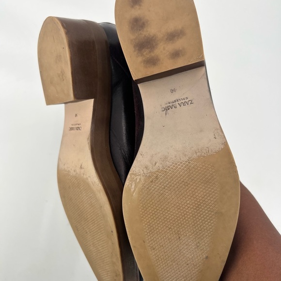 🌸ZARA brown zip up boots 9.5 - Picture 7 of 10